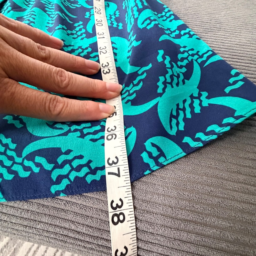 Diane von Furstenberg Deandra Dress Women 10 Teal Blue 100% Silk DVF - Picture 15 of 16